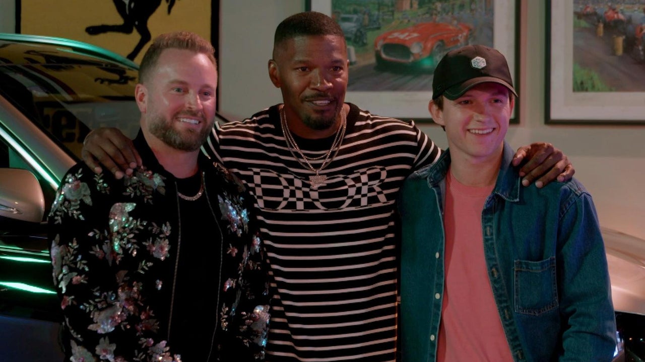 Tom Holland and Jamie Foxx Look at Luxury Cars on 'Million Dollar